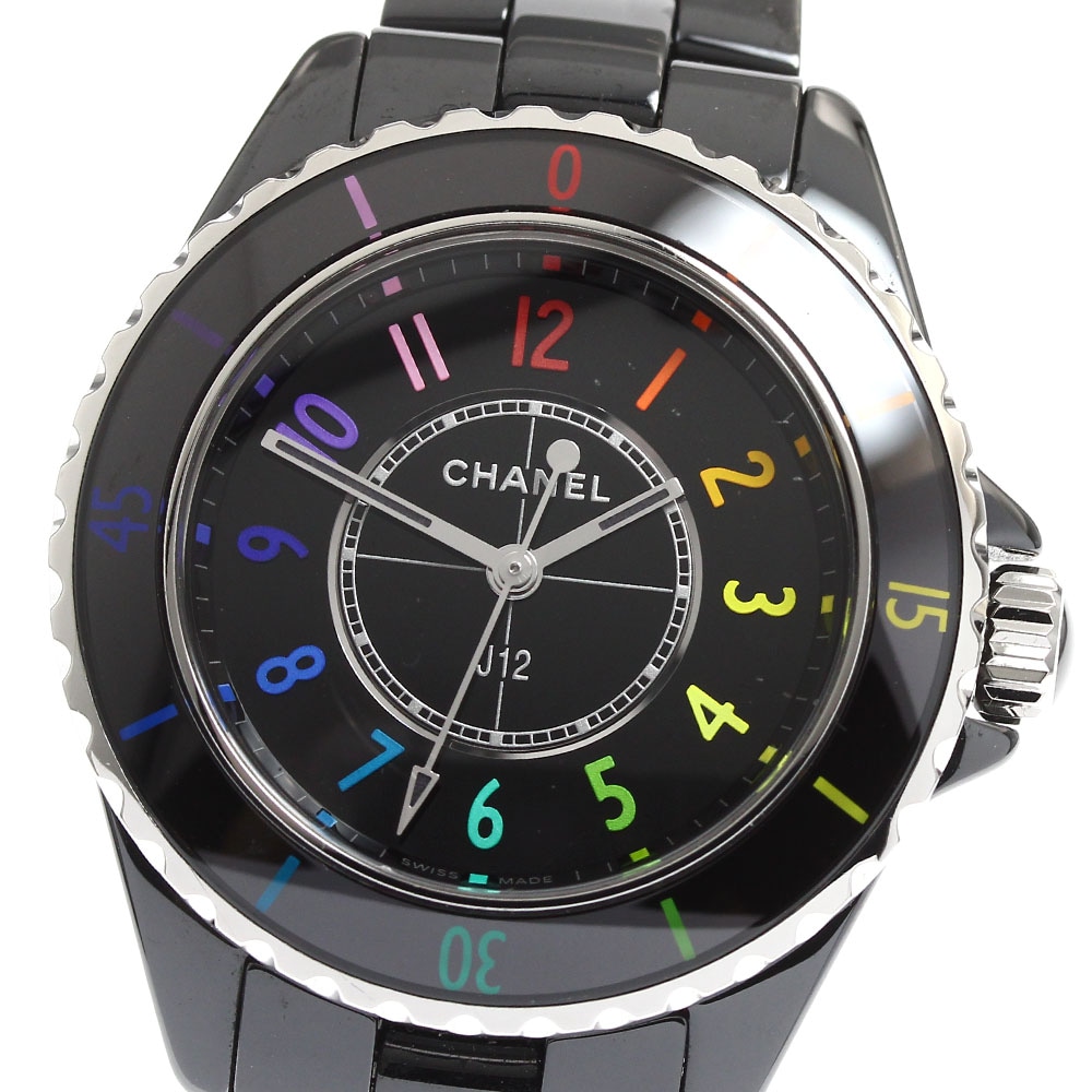 シャネル CHANEL H7121 J12 エレクトロ ブラックセラミック 限定1255本 クォーツ レディース _903367【中古】
