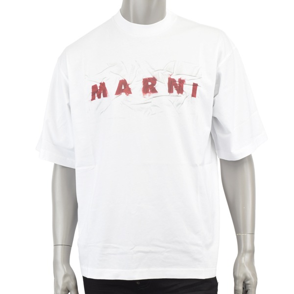 MARNI マルニ BIG LOGO T-SHIRT /マキシリンクルエフェクト プリント Tシャツ/HUMU0223PV USCW95 LOW01
