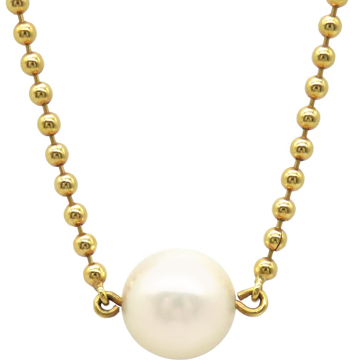 ミキモト MIKIMOTO ネックレス パールネックレス K18YG パール イエローゴールド×パールホワイト MIKIMOTO 1P 一粒 真珠 18K Au750 【中古】