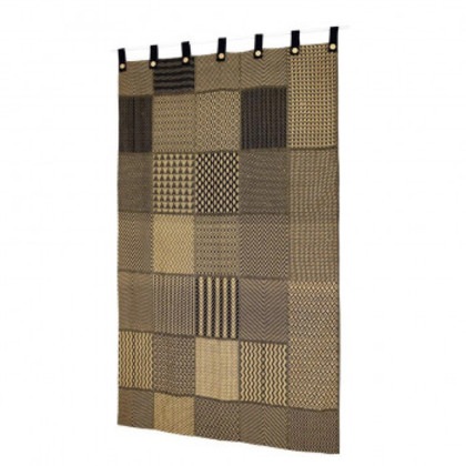 カーテン アフリカンモチーフ ブラック 114216871005