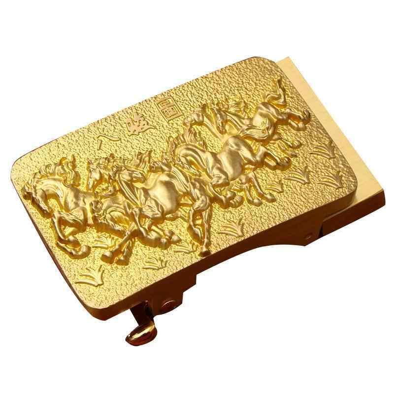 ベルト バックル おしゃれ ビジネス シンプル 彫刻 カジュアル ヘッド メンズ 自動 銅 ズボン クリップ アクセサリー 八駿 ヤギ バラ