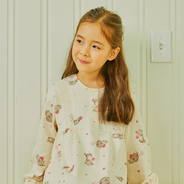 メリキャット女児長袖ワンピースパジャマ(MIFSSW11)