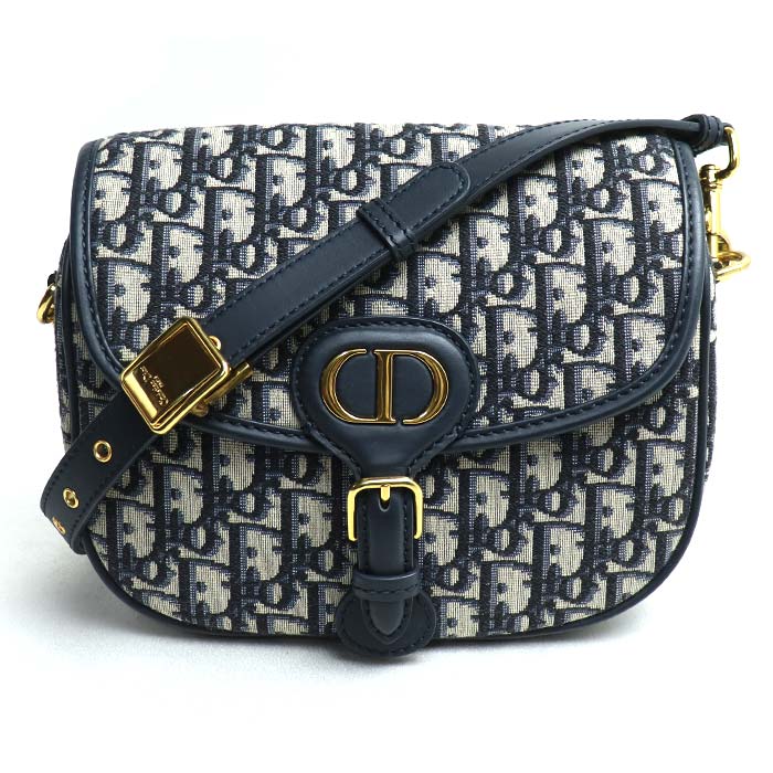 Christian Dior クリスチャンディオール Dior Bobby ミディアム ショルダーバッグ ネイビー ベージュ M9319UTZQ M928 レディース 中古 美品