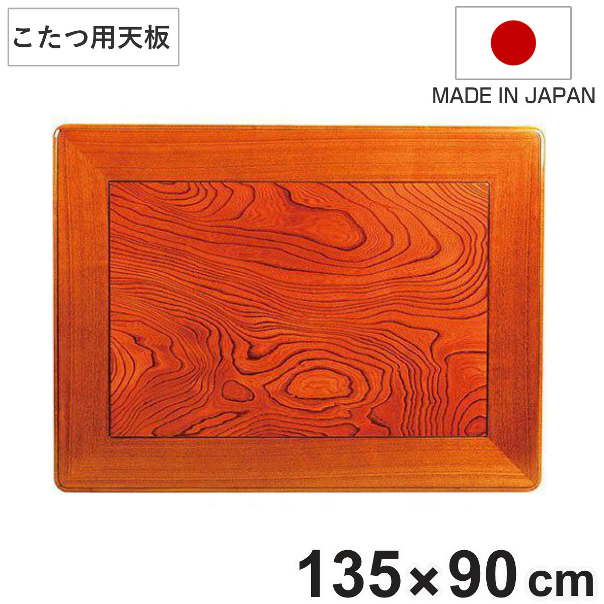 こたつ用天板 幅135cm 長方形 木製 ケヤキ突板 日本製 座卓 天板 テーブル板 天板のみ こたつ のみ コタツ 天然木 こたつテーブル 和風 和室 コタツ天板 天板単品 取替え 交換用