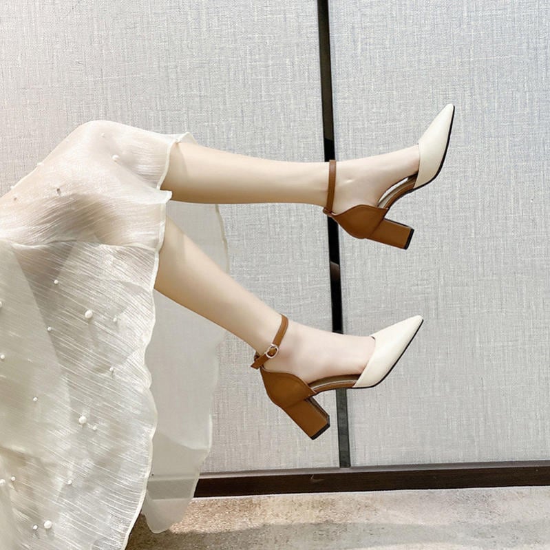 777円OFFクーポン ミュール レディース ミュールパンプス ストラップ 黒 クロスストラップ 春夏 ブラック 杏 ピンク セパレート サンダル パンプス ポインテッドトゥ ハイヒール 太ヒール オ 9,237円