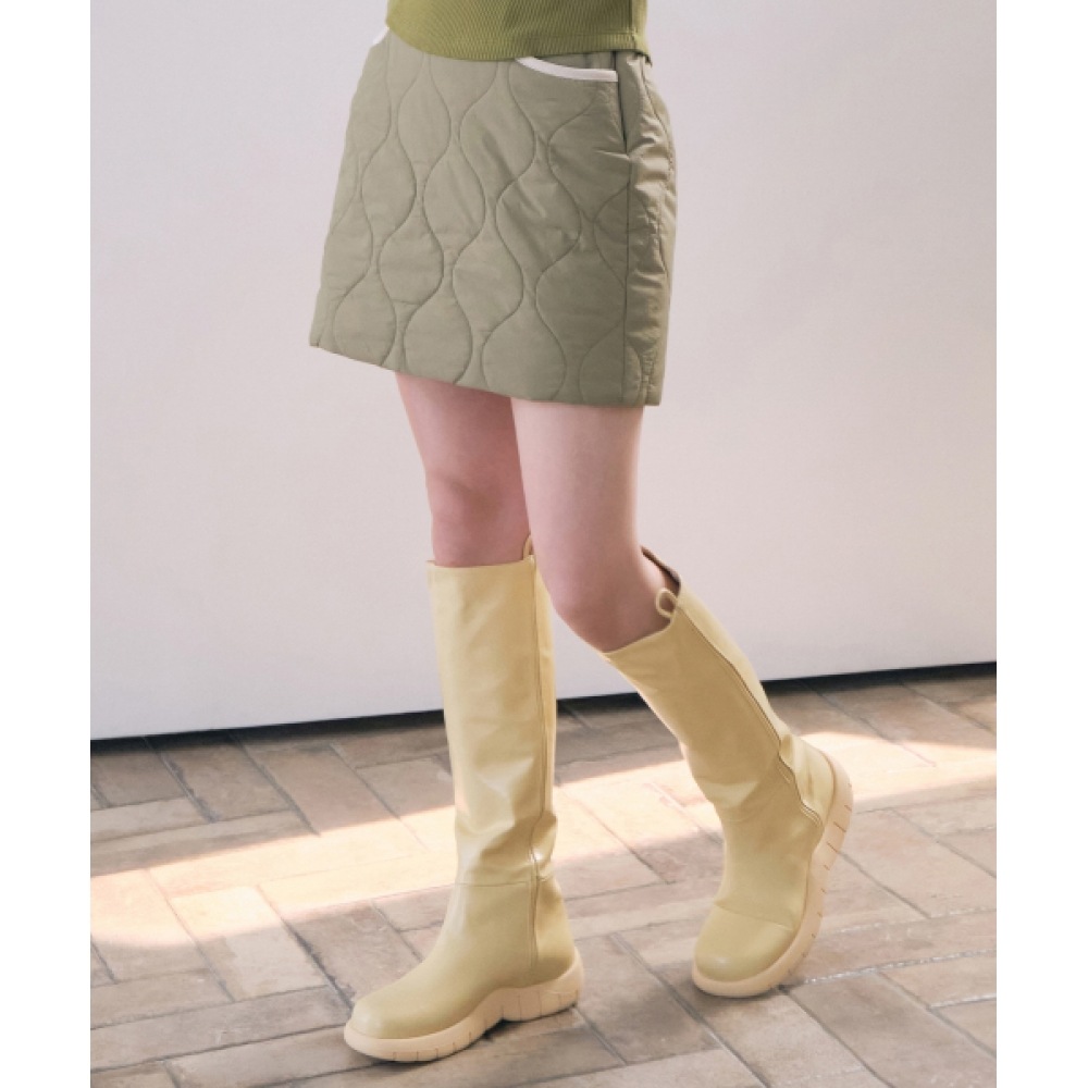 COVERNAT ウーマン キルティング ミニスカート オリーブ