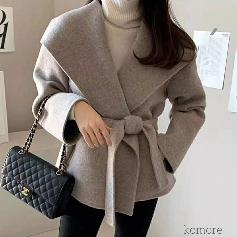 おすすめ 人気 ブラック ブラウン グレー デート お出かけ 通学 通勤 きれいめ 40代 30代 20代 新作 トレンド ベーシック アウター 冬 秋 シンプル 無地 上品 大人 ベルト付き