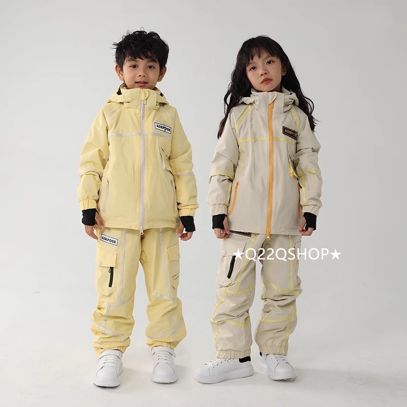 スノーボードウェア 2024 2025 上下セット キッズ 子供 パンツ ズボン アウター ウィンタースポーツ 3L セットアップ 女の子 男の子 スキーウェア スノボウェア スノーウェア 韓国風防水
