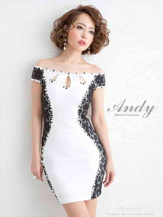 【即納】ドレス キャバ キャバドレス an Andy ワンピース アンディドレス Andyドレス anドレス パーティドレス あす楽 パール オフショルダードレス パーティードレス ミニドレス ミディ