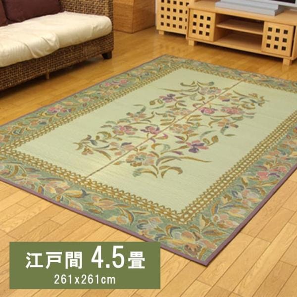 DXエクセレント い草 ござ 花ござ 上敷き 和室 敷物 カーペット リビング フローリング クラシック柄 お手入れ簡単 夏 抗菌防臭 調湿 消臭G4311604 16,188円