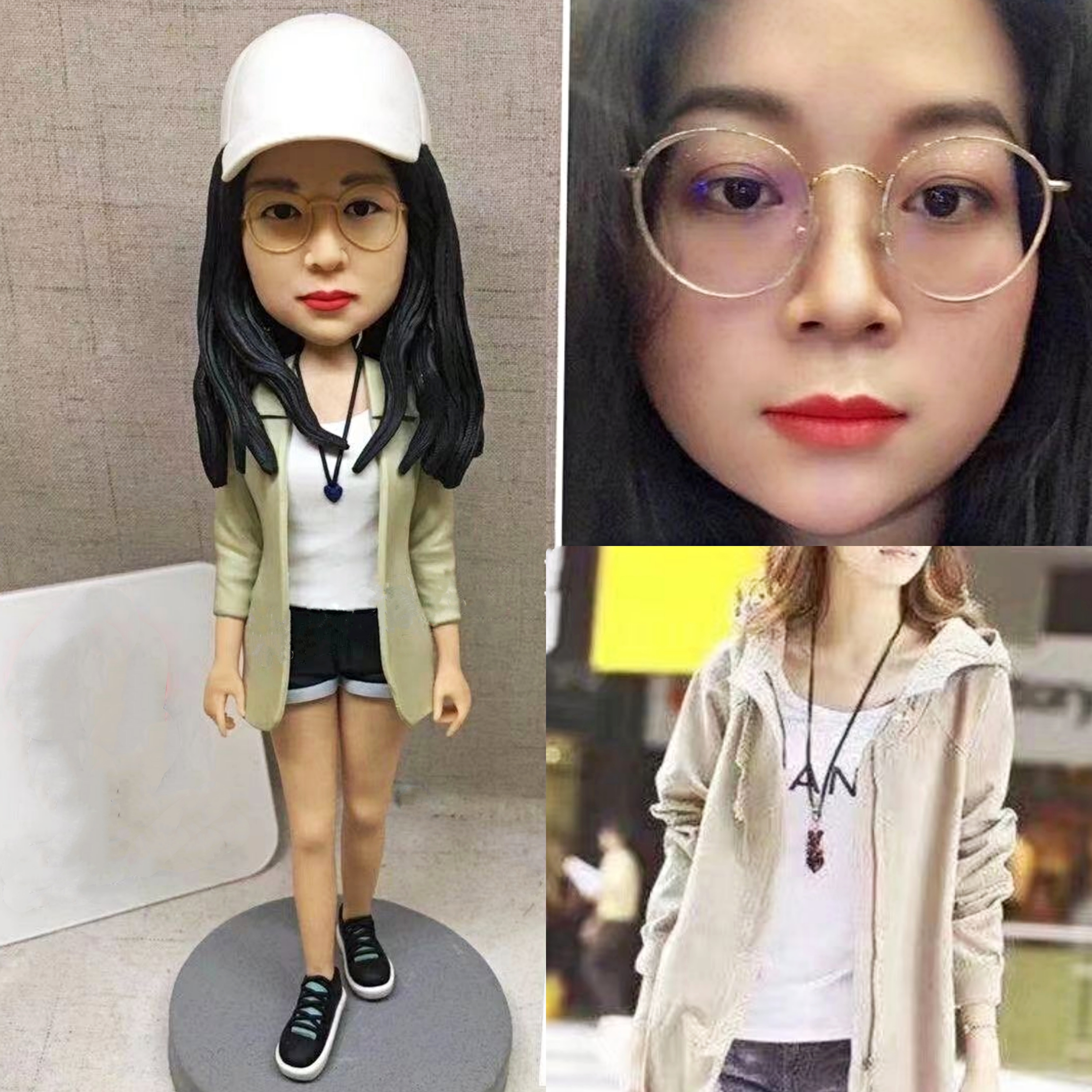 【オーダーメイド】3D肖像画 似顔絵 人形 フィギュア 結婚祝い 周年記念日 カップル 彼氏 彼女 夫婦 両親 贈呈品 記念品