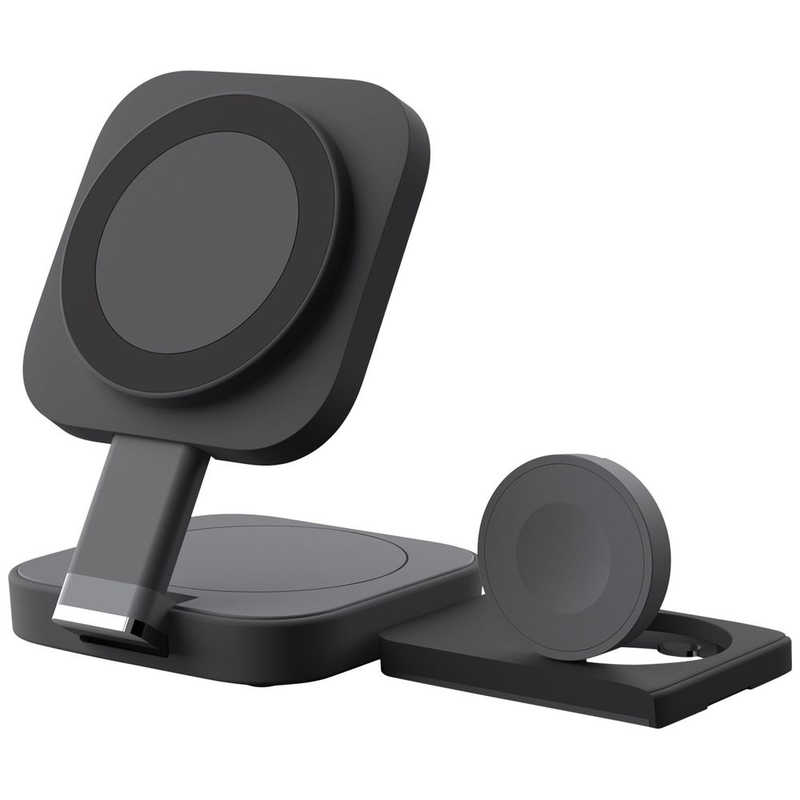 ROA　3in1 折りたたみワイヤレス充電スタンド ブラック Hacray　HR-N3BK
