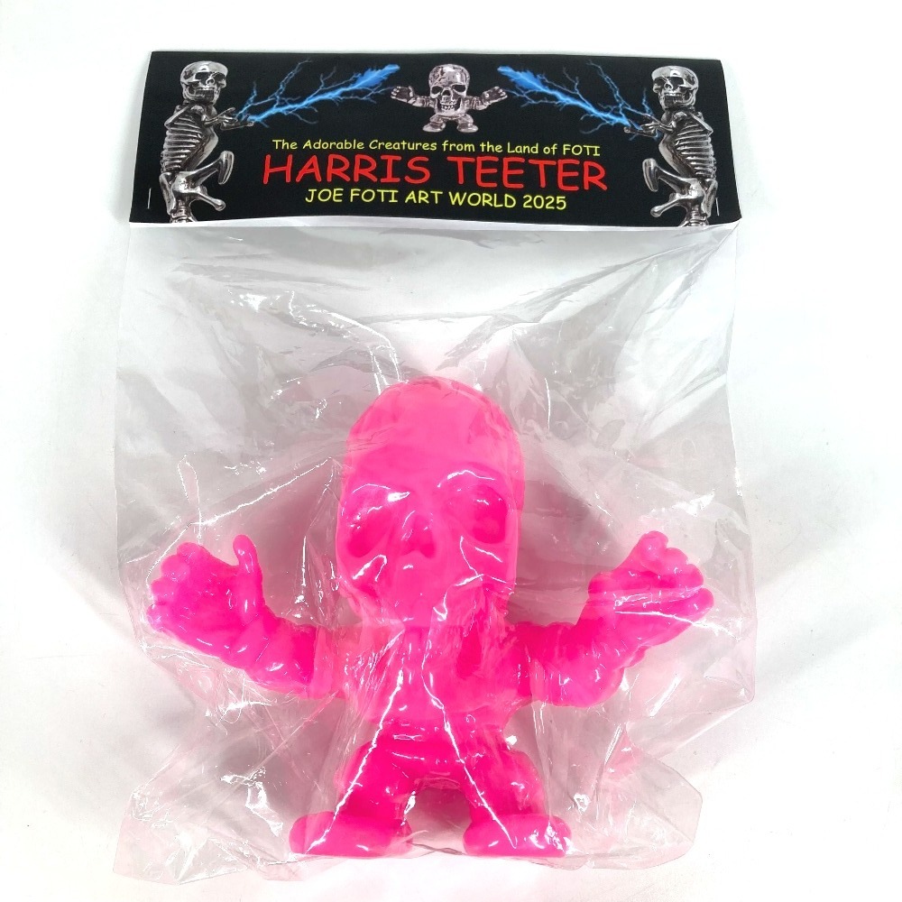 雑貨 HARRIS TEETER JOE FOTI ART WORLD 2025フィギュア 日本限定 オブジェ インテリア ぬいぐるみ ドクロ プラスチック ネオンピンク