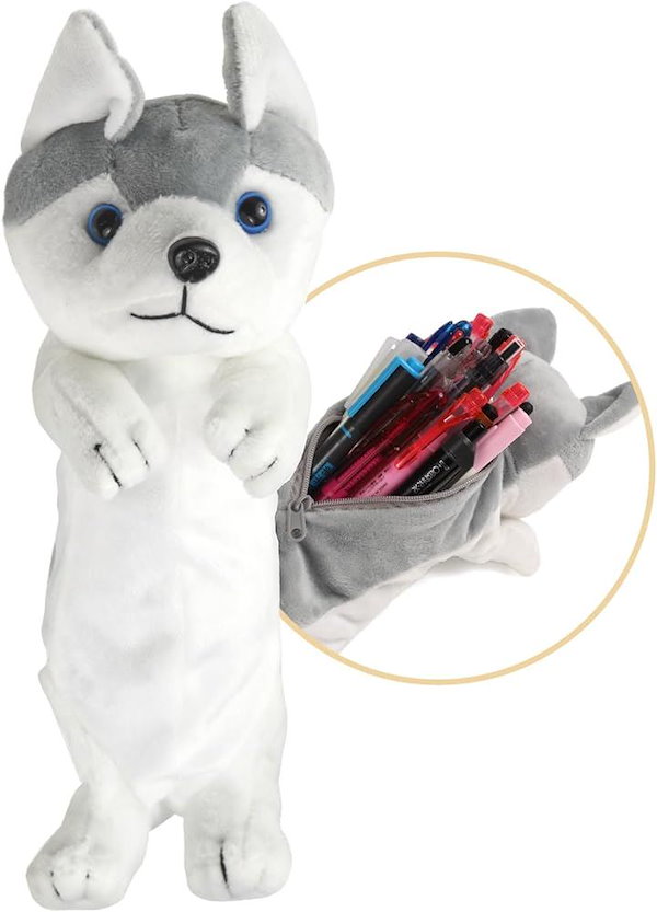Qoo10] 筆箱 ペンケース ポーチ 犬 動物 ぬい