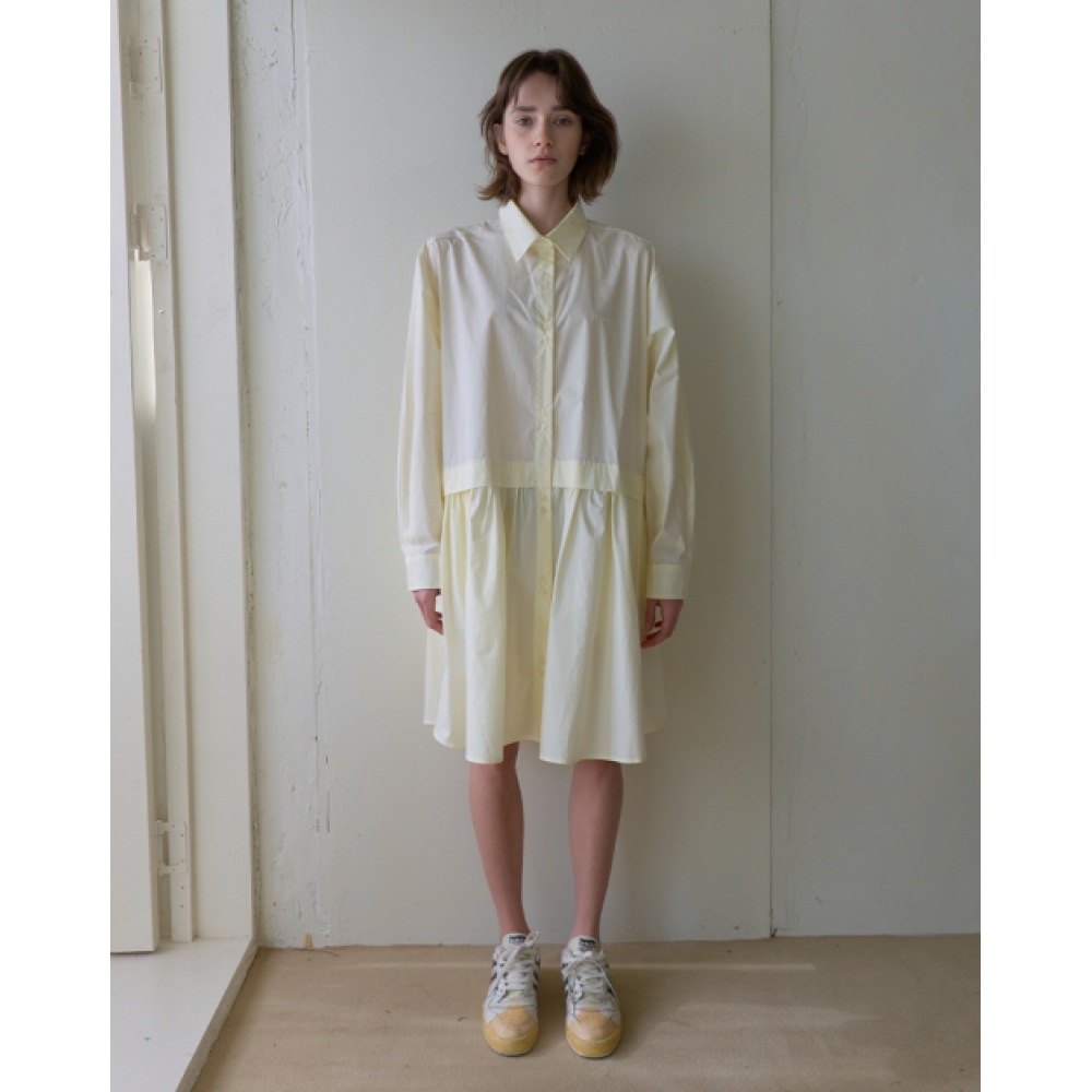NOCONTENT プレーンシャツワンピース _ バター