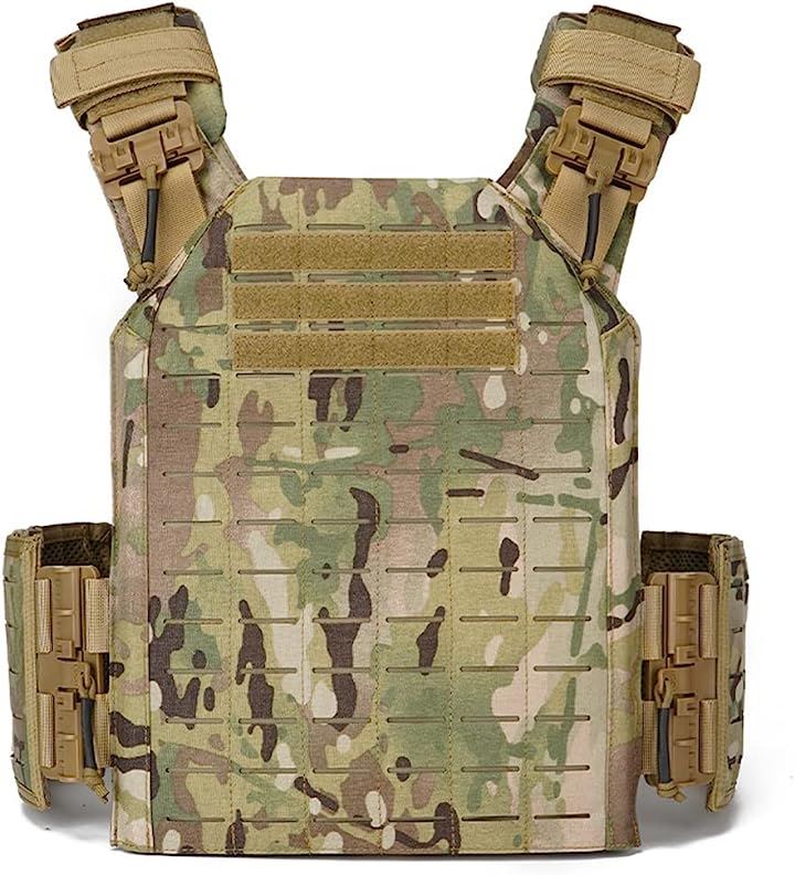 タクティカルベスト 軽量 プレートキャリア サバイバルベスト MOLLE モール サイズ調整可 1000Dナイロン素材 レーザー切断(CP)