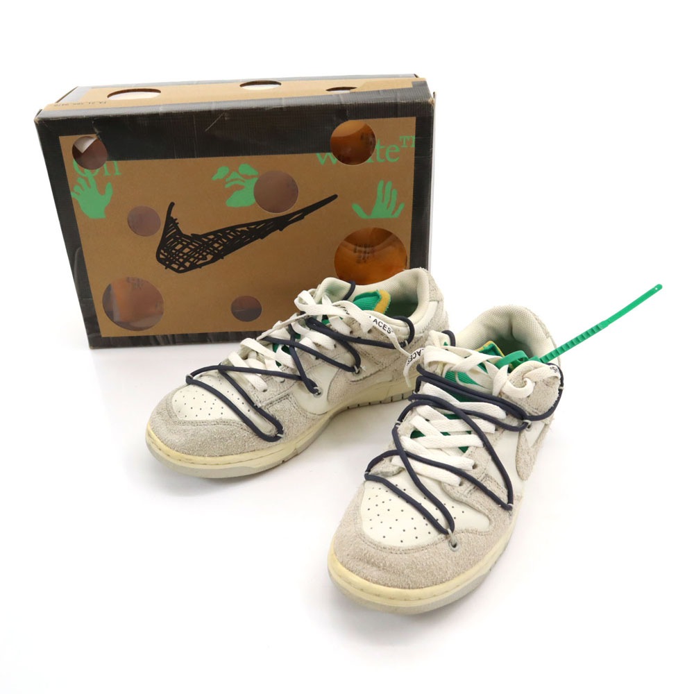 オフホワイト コラボ ダンク ロー スニーカー 27.5 ホワイト 他 x OFF-WHITE DJ0950-115 DUNK LOW 箱付き メンズ 古着