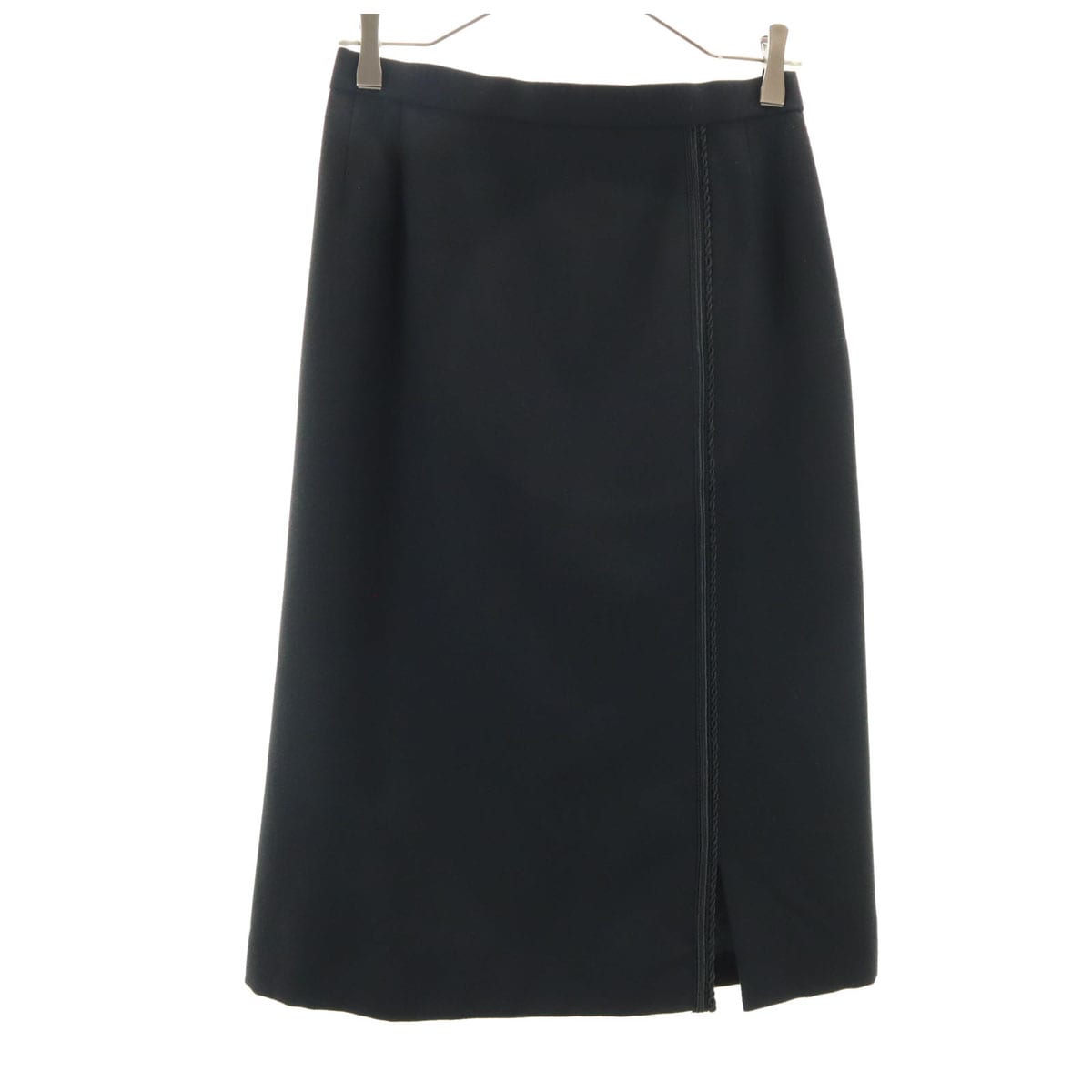 MISS BALMAIN ミスバルマン ウール100％ ミモレ丈 タイトスカート 11 黒 レディース 古着