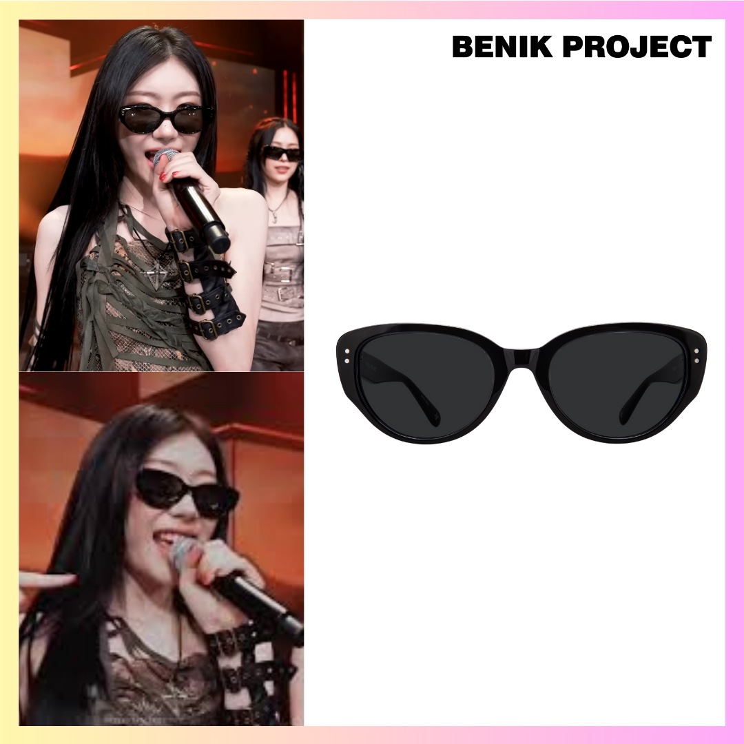 [BENIK PROJCT] [ITZY チェリョン着用 WHIP - BLACK + FREE OMAKE サングラス ブランド 韓国ファッション 眼鏡 度あり 度なし 度付きメガネ 眼鏡 乱視