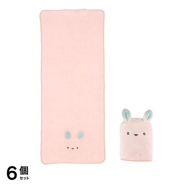 CB JAPAN (シービージャパン) カラリズーイ 吸水アニマル フェイスタオル 80×30cm 1枚入 (ウサギ) 6個セット