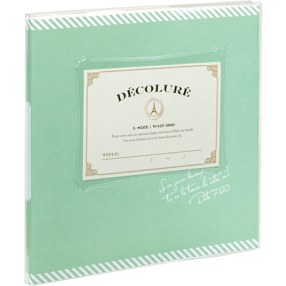 （まとめ買い）デコルーレ ブック式アルバム スクエアM かけるの台紙 グリーン アK-MB-201-G [x3]