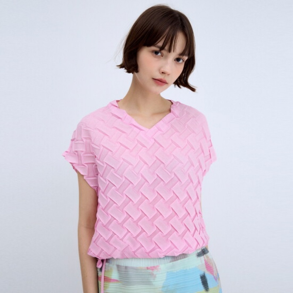 ラフリ プリーツ ストリング Tシャツ LPTSM025045