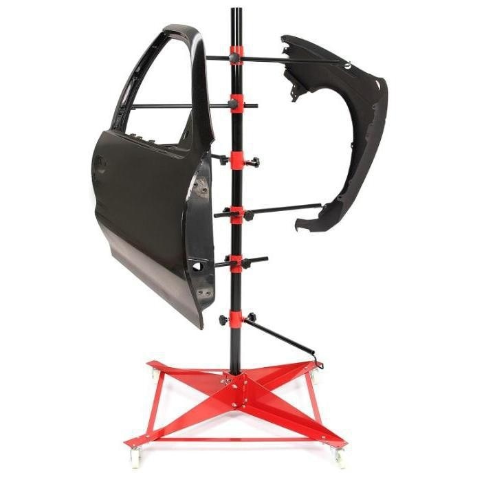 車輪付きの調整可能な車のボディスプレーペインティングスタンド 47*47*120，8.5kg 調整可能なスプレーペイントスタンド ポータブルバンパー修理スタンド