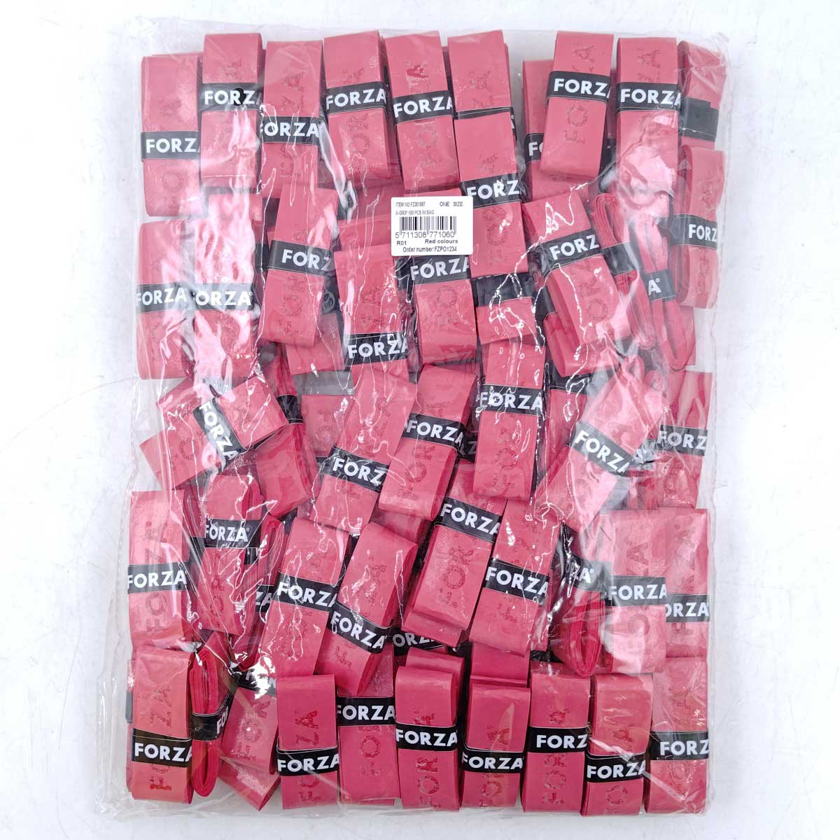 【中古・未使用品】[100本入セット] バドミントン オーバー グリップテープ A-GRIP レッド 赤 FZ301597 ポリウレタン+不織布製 25×1100×0.6mm (幅×長さ×厚さ)