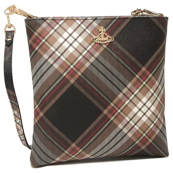 ショルダーバッグ ダービー スクエア ブラウン ブラック レディース VIVIENNE WESTWOOD 51160005U S001K D101