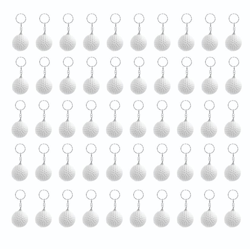 【50個セット】ゴルフボールキーホルダー スポーツ記念品 ゴルフコンペ景品に最適 ゴルフ大会・卒業式 ゴルフパーティー チーム報酬品 スクールイベント ゴルフコースグッズ 優勝記念品