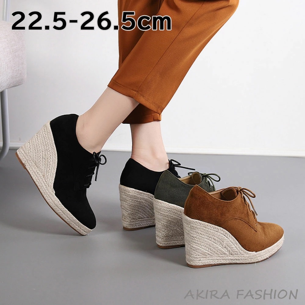 ブーツ ブーティ レディース ウェッジソール ブーツ スエード シンプル ポインテッドトゥ ショートブーツ バックジップ レースアップシューズ 10cmヒール 痛くない 歩きやすい 滑らない 防寒