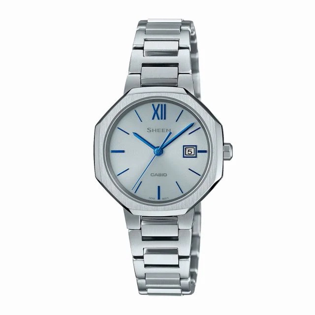 取寄品 正規品 CASIO腕時計 カシオ SHEEN シーン アナログ表示 カレンダー ソーラー 丸形 SHS-4529D-7AJF レディース腕時計
