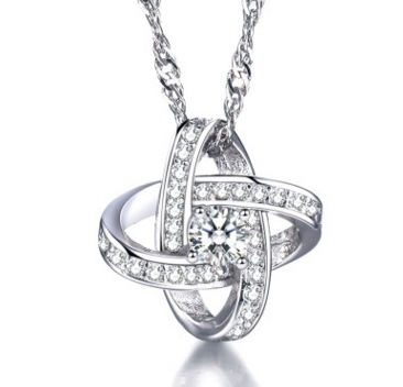 送料無料/限定生産刻印/ブリリアントカットスクリューアーチペンダントネックレス