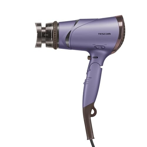テスコム ヘアドライヤー マイナスイオン 折りたたみ 大風量 ラク抜きプラグ パープル TD430B