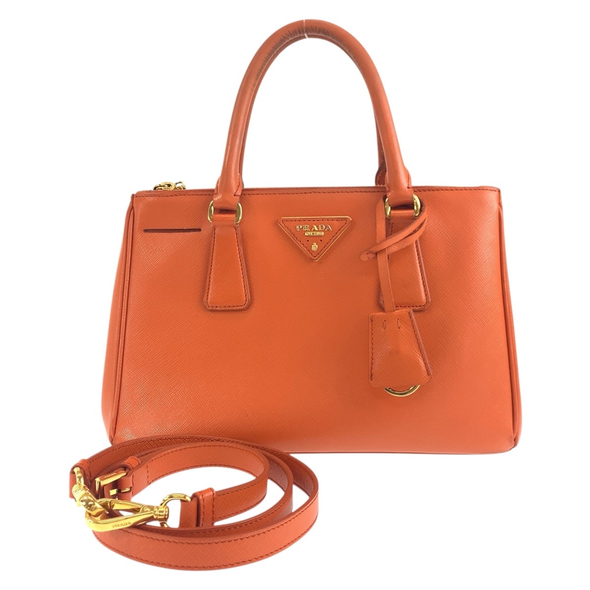 サフィアーノ ガレリア オレンジ ゴールド金具 レザー ハンドバッグ トートバッグ ショルダーバッグ 2way レディース 502622