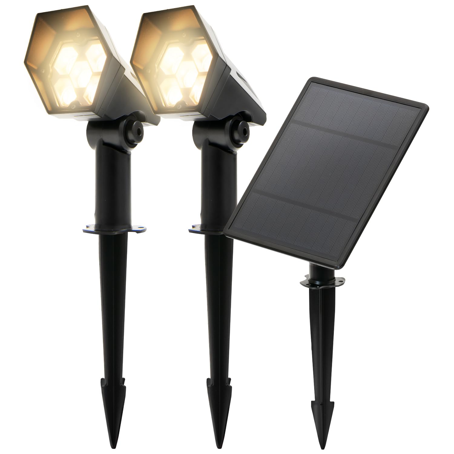 ソラリス ソーラーライト スポットライト 屋外 防水 IP65 明るい 暖色 LED 300lm 調光 3段階 30時間点灯 壁掛け 埋め込み式 パイル付き