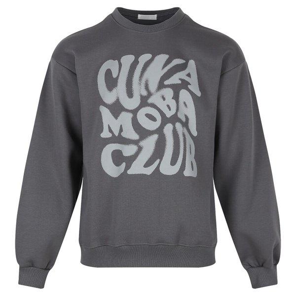 メンズ冬用セミオーバーフィット起毛レタリング 맨투맨 RB-TSK-Q061-墨色