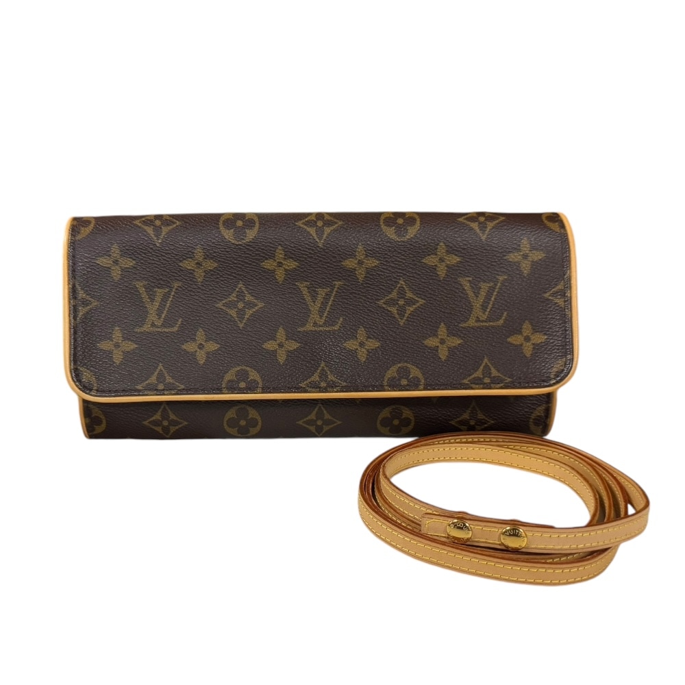 ルイヴィトン ポシェットツインGM モノグラム ショルダーバッグ モノグラムキャンバス M51852 ブラウン LOUIS VUITTON 中古 56,760円