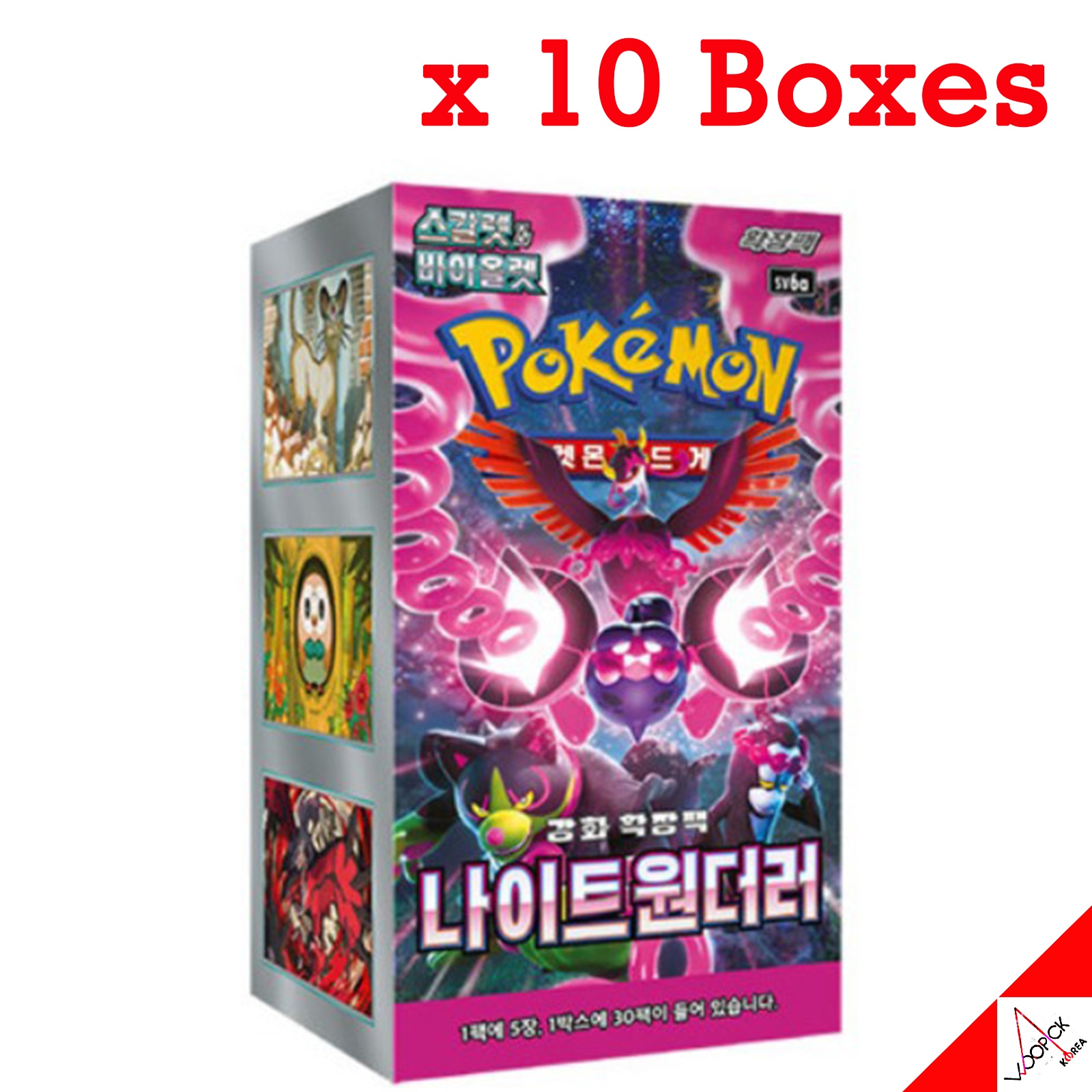 ポケモンカード /スカーレット & バイオレット/ナイトワンダラー/ 強化拡張ブースターボックス/sv6a/未開封/10ボックスセット-正品/韓国語バージョン
