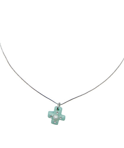 NFF crossway pearl necklace mint クロスウェイパールネックレス ミント 韓国アクセサリー 正規品 ネックレス