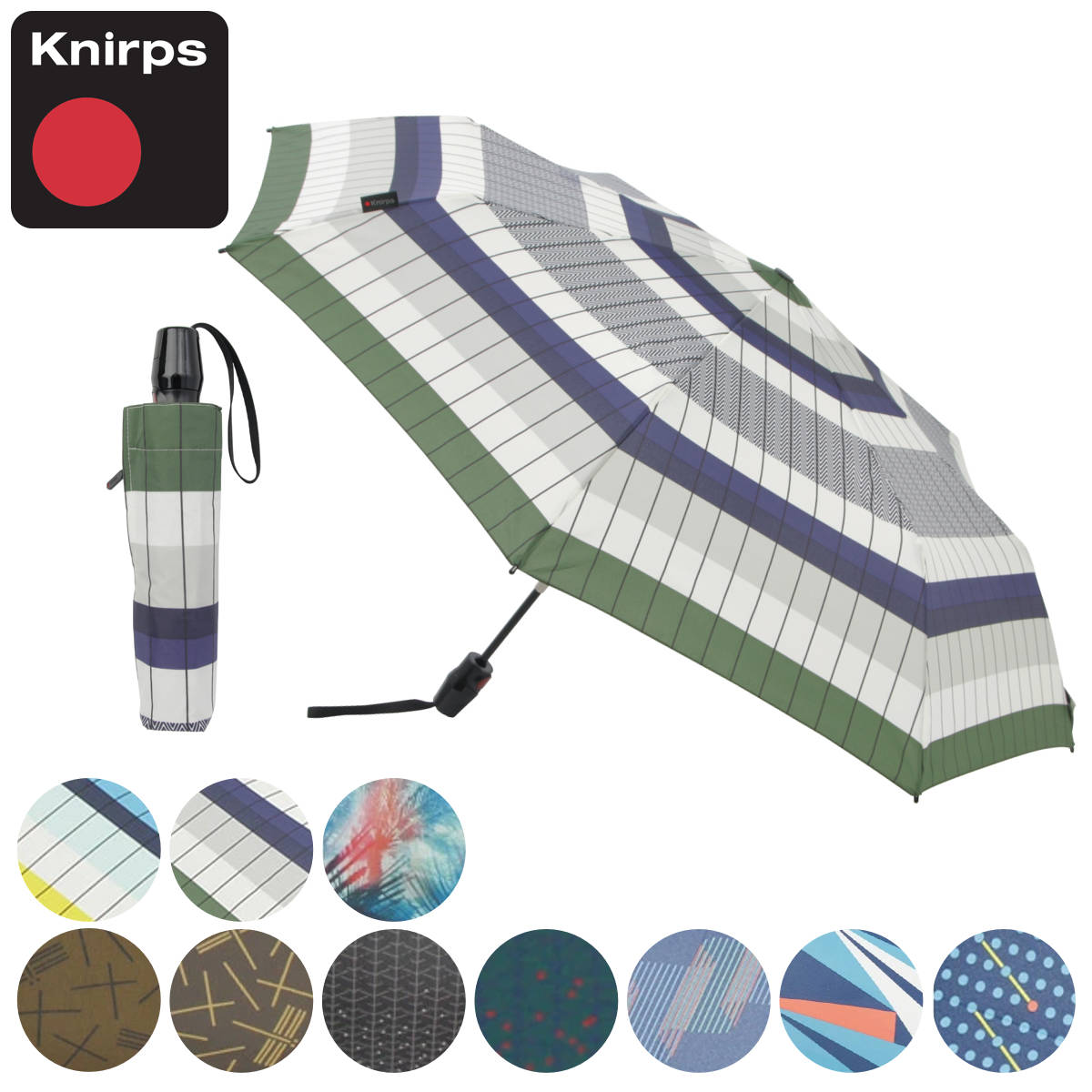 折りたたみ傘 Knirps T220 軽量 自動開閉 クニルプス 折り畳み傘 晴雨兼用 雨傘 日傘 傘 コンパクト ワンタッチ 専用ケース付き セーフティロック 53cm おりたたみ傘