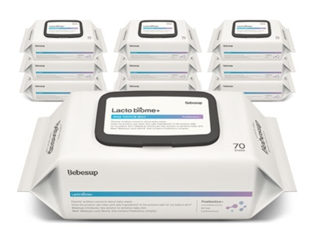 ラクトバイオームプラス幼児ウェットティッシュキャップ型70枚x10パック