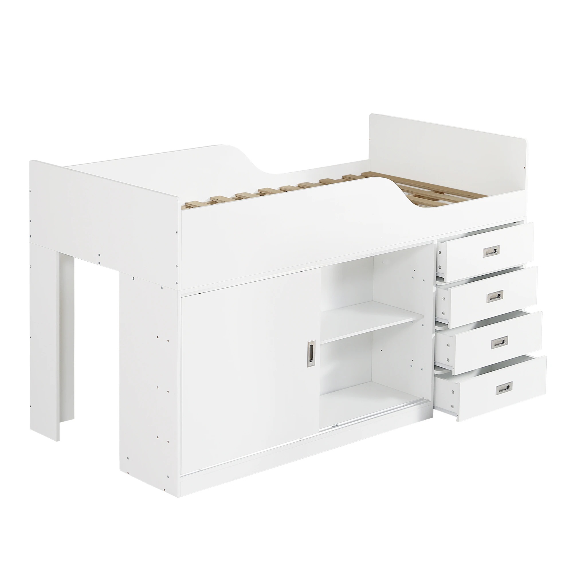 【国内発送】システムベッド ロフトベッド S 木製 高さ115cm シングル ベッド ロータイプ ベッド コンパクト 収納 大人 一人暮らし 押入れ 引き出し収納 タンス付き 29,785円