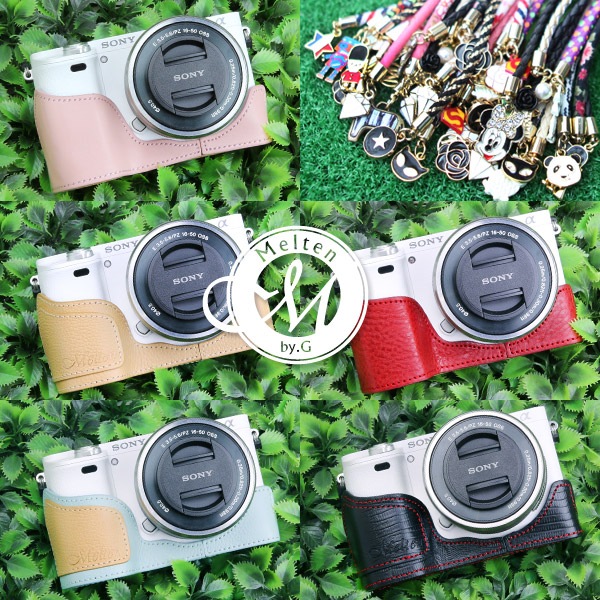 [Melten] 天然牛革 SONY A6000 カメラ ケース+ レンズキャップホルダー (Lens Cap Keeper) 2種 セット