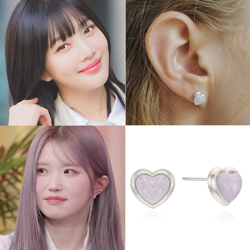 [silver 925] REDVELVET ジョイ着用/ラビング ハート イヤリング 韓国ファッション 韓国ジュエリーデイリーイヤリング