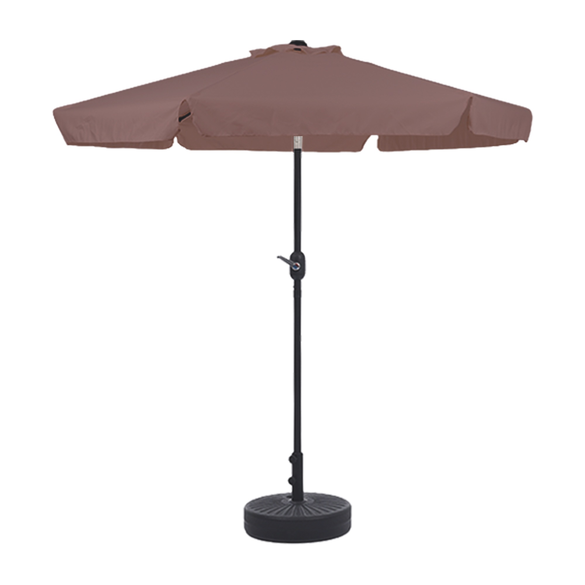 【国内発送】268【TYPEBブラウン+ベース付き】パラソル ハンドル・フリル付き　直径220cm 30+UPF紫外線対策 角度調整 パラソルセット ベース パラソル ガーデンパラソル