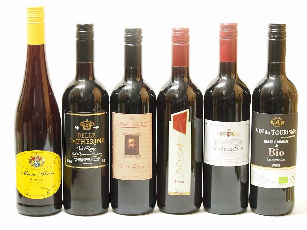 セレクションワイン6本 (赤ワイン 6本)(フランス赤2本イタリア赤2本ドイツ赤スペイン赤75