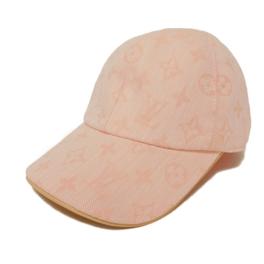 【中古】 帽子 LVロゴ フラワー 美品 ビーマイ キャップ モノグラム ジャガード デニム