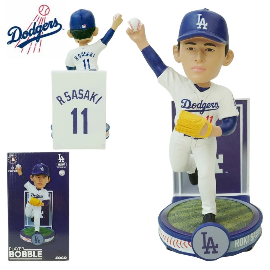 佐々木朗希 ボブルヘッド シリアルナンバー入り8インチ バナーシリーズ ピッチング ボブルヘッド フィギュアMLB BANNER SERIES 8inch ROKI SASAK