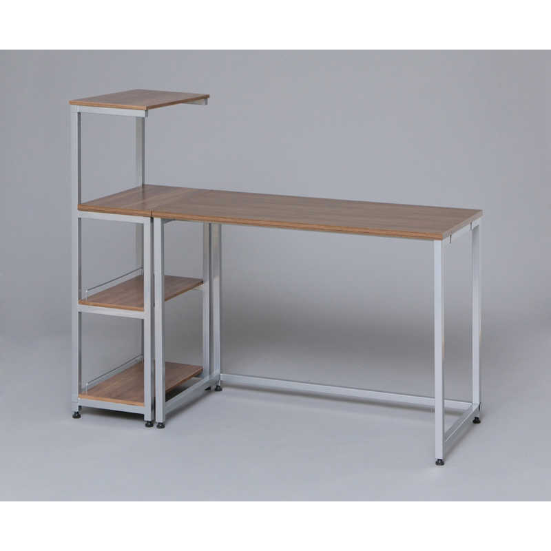 アイリスオーヤマ　IRIS OHYAMA　フリーデスク ラック付き（W1300ｘD500mm）　ブラウン／シルバー　FDK130